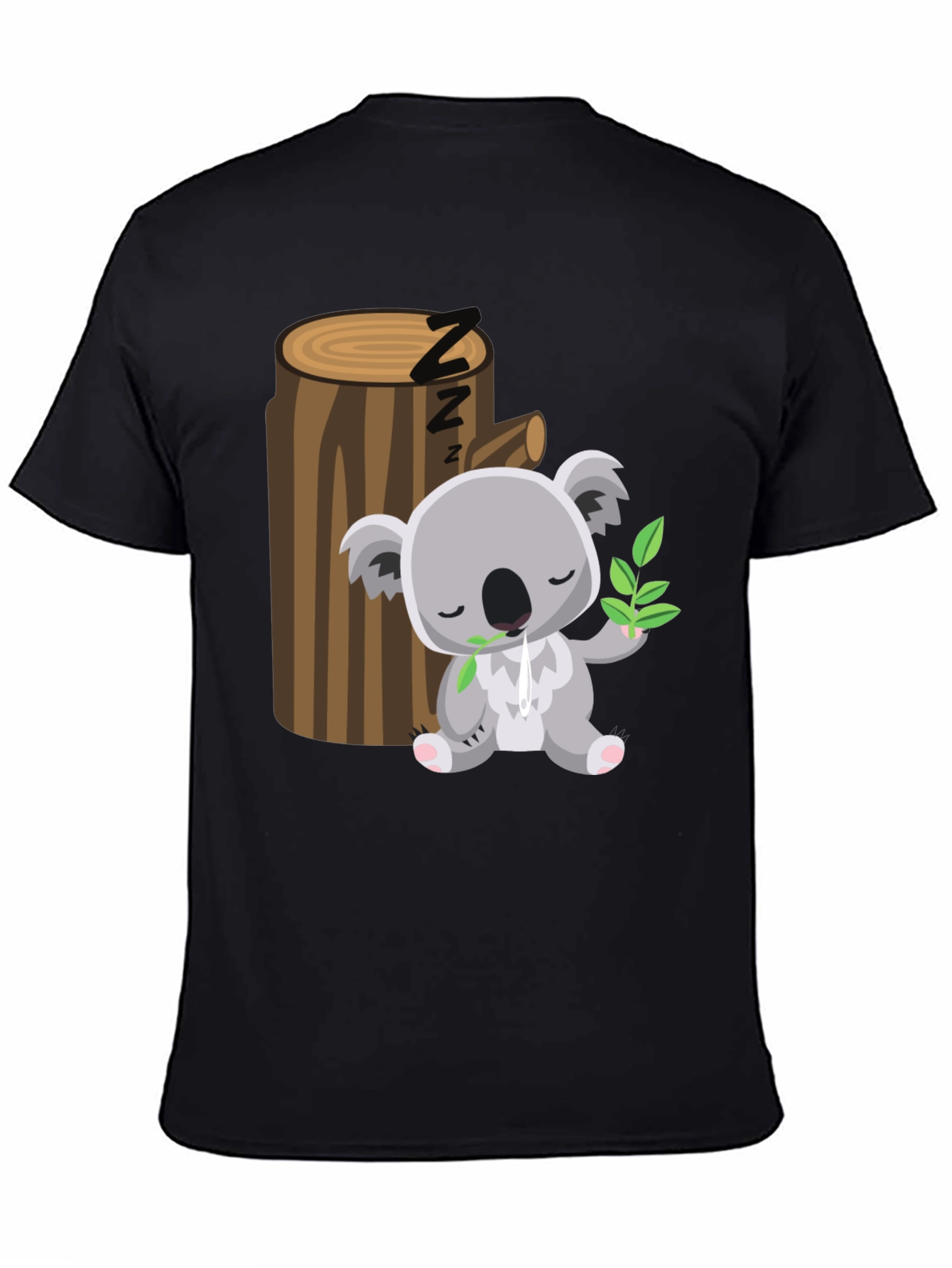 Sleeping Koala Graphic Tee - Comfy Black T-Shirt