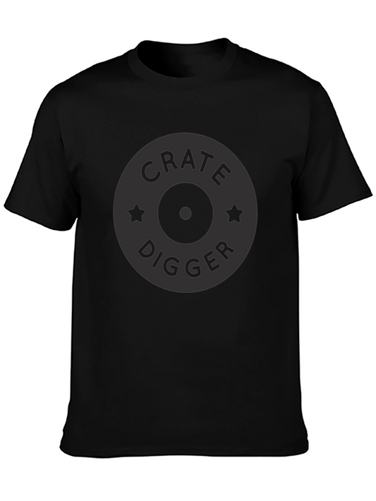 Crate Digger Black T-Shirt - Vinyl Record Collector Tee