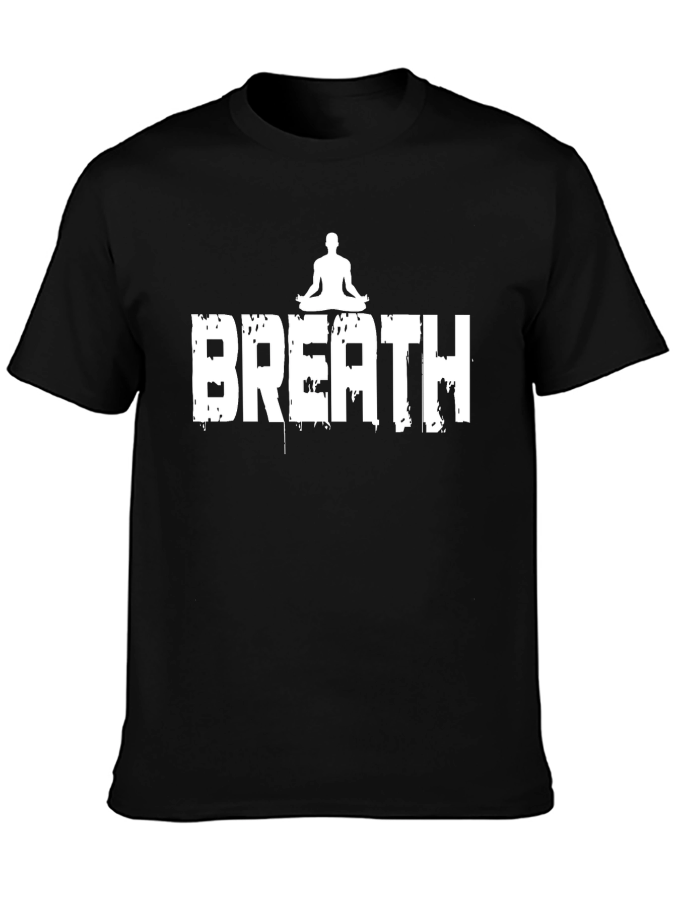 Breath Yoga Graphic Tee - Black Cotton T-Shirt