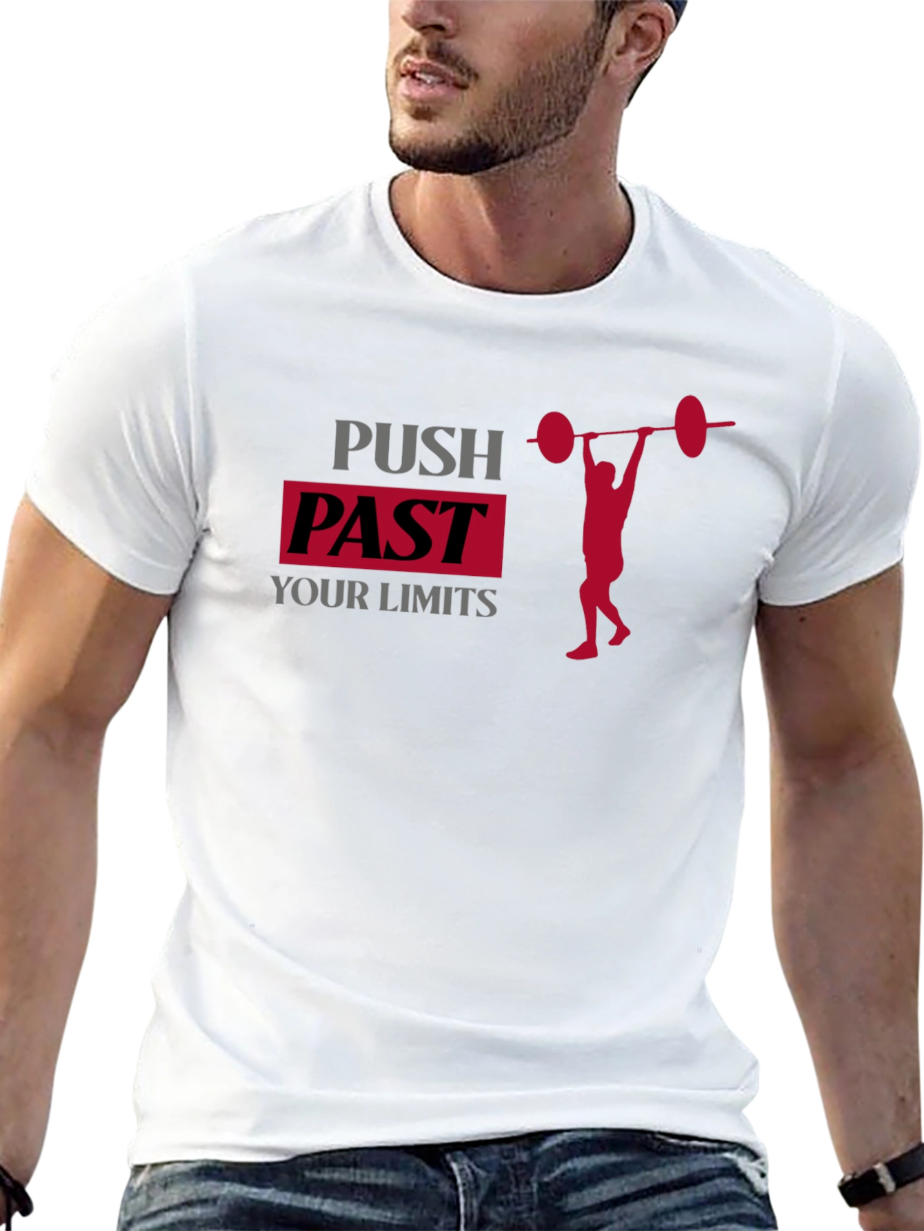 Push Past Your Limits Black Graphic T-Shirt
