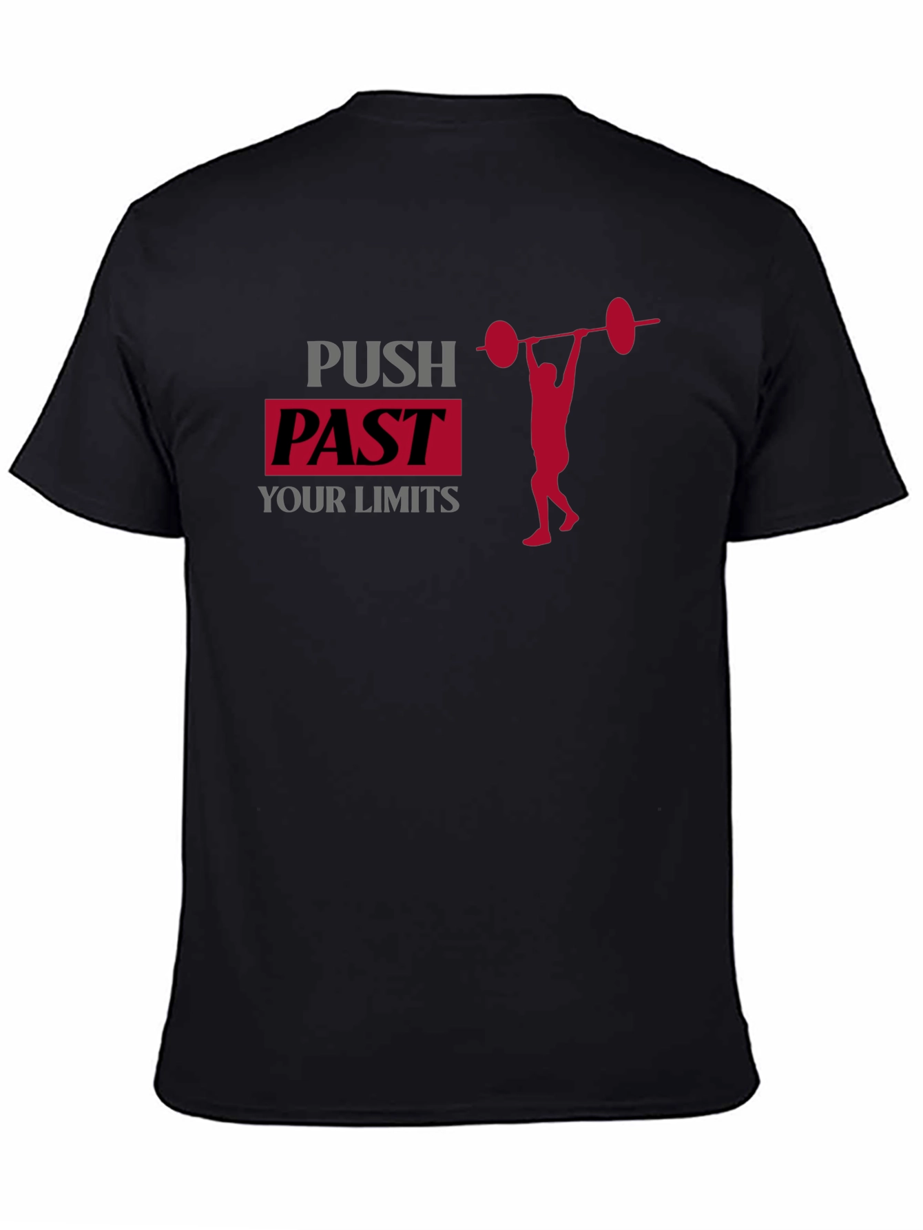 Push Past Your Limits Black Graphic T-Shirt