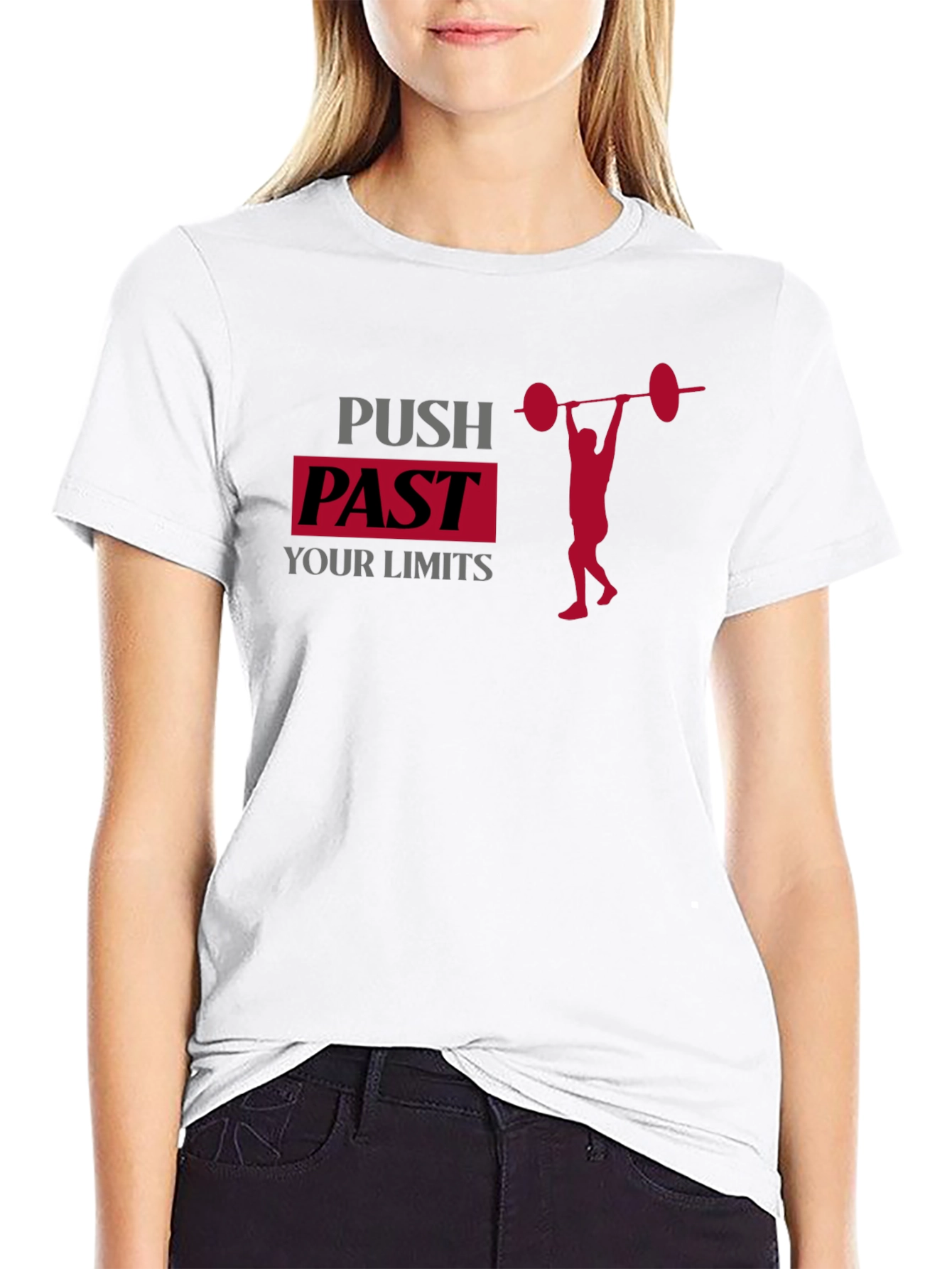 Push Past Your Limits Black Graphic T-Shirt