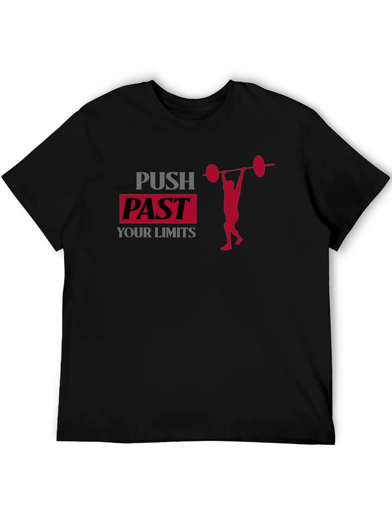 Push Past Your Limits Black Graphic T-Shirt