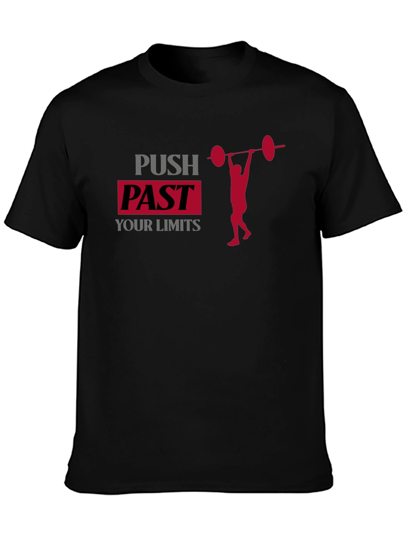 Push Past Your Limits Black Graphic T-Shirt