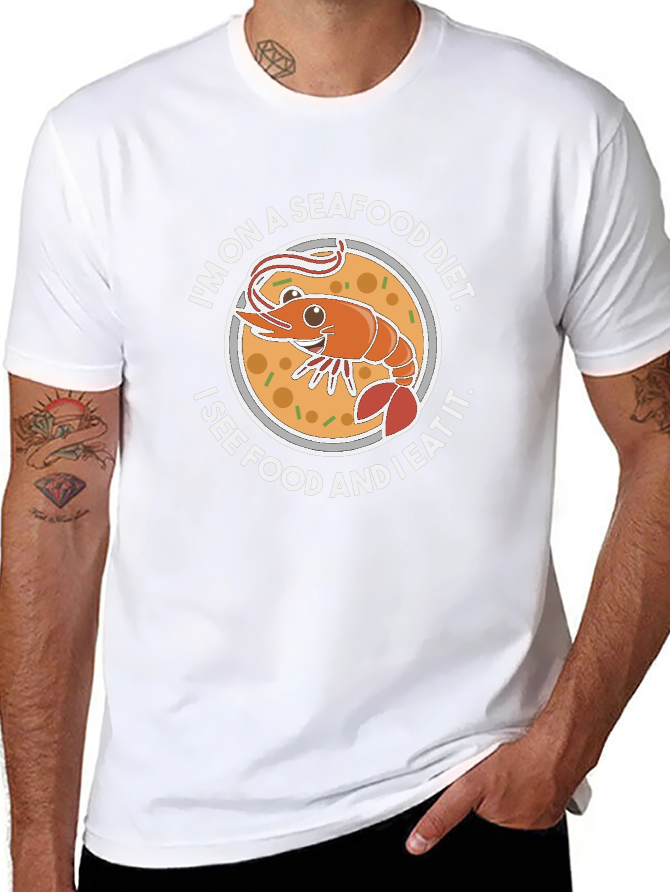 Seafood Diet Funny Graphic T-Shirt