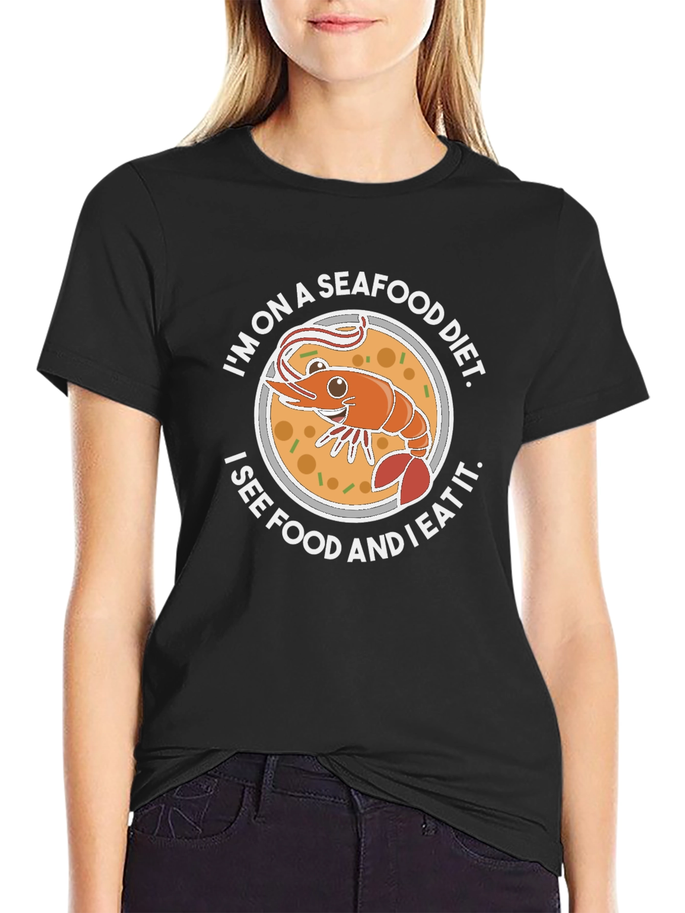 Seafood Diet Funny Graphic T-Shirt