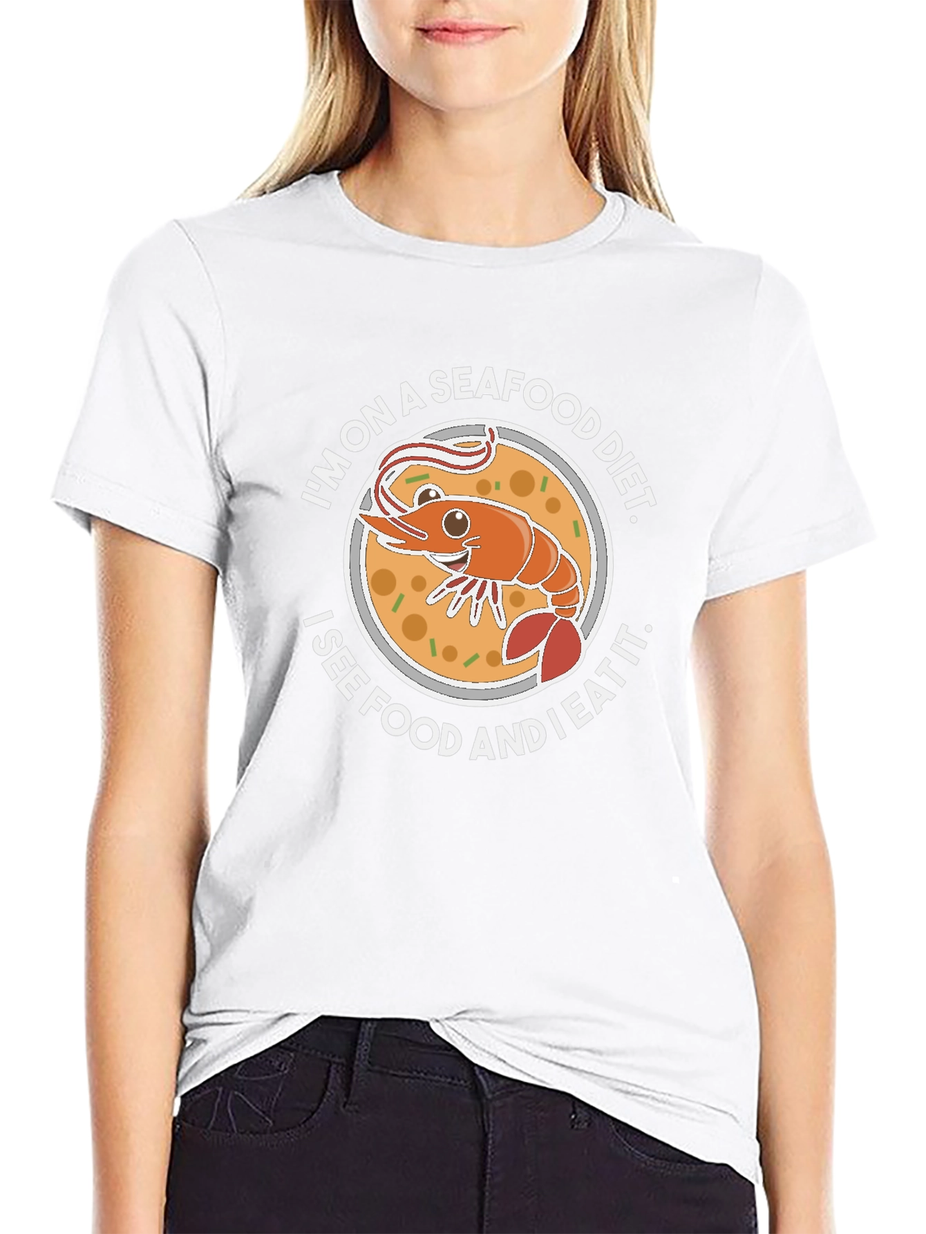 Seafood Diet Funny Graphic T-Shirt