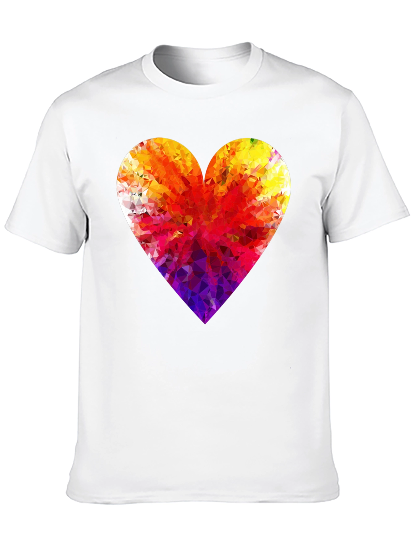 Geometric Heart Graphic Tee - Modern Black T-Shirt