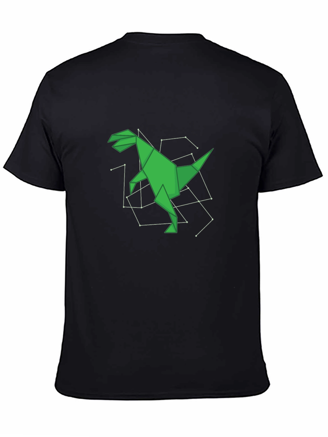 Origami Dinosaur Black T-Shirt