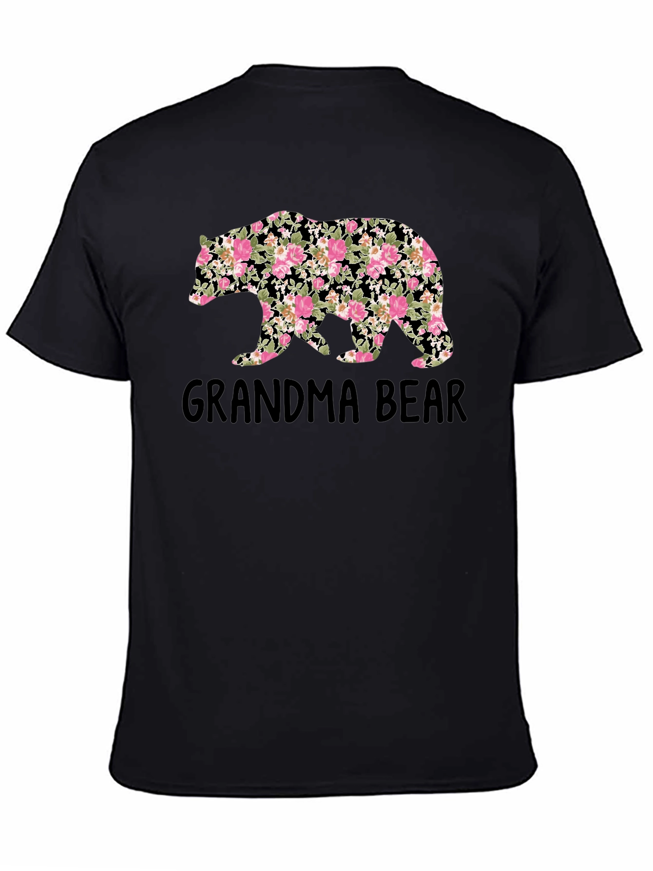Grandma Bear Floral Print T-Shirt
