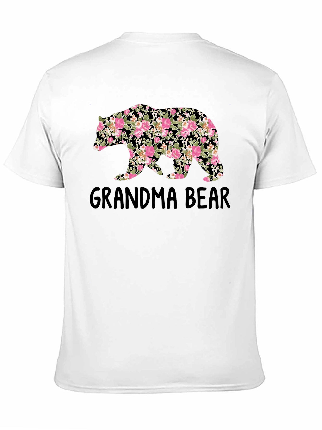 Grandma Bear Floral Print T-Shirt