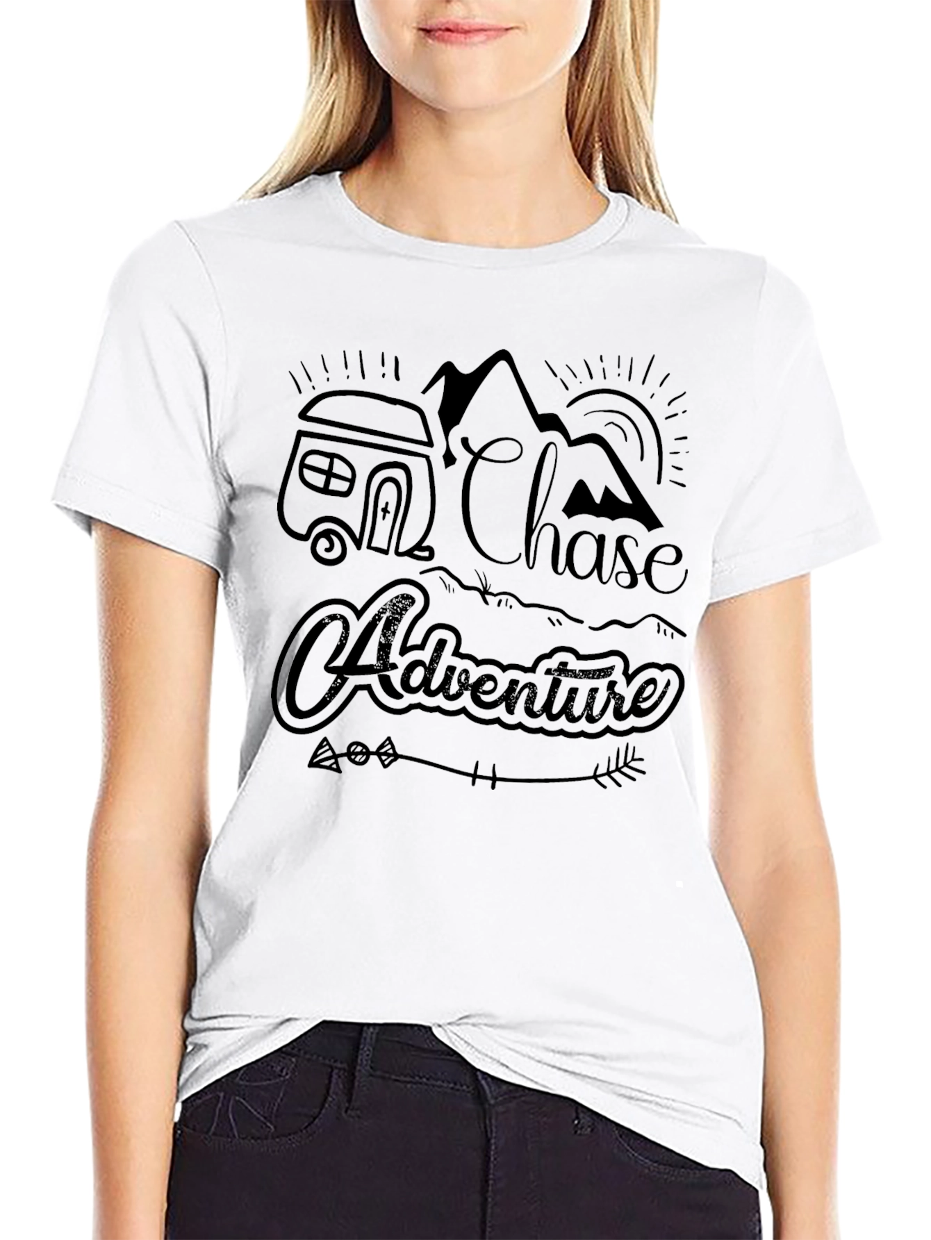 Chase Adventure Black Graphic Tee for Men