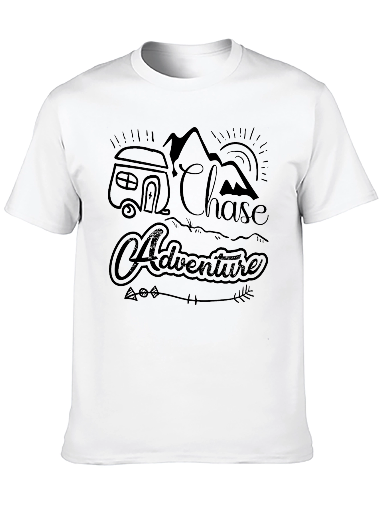 Chase Adventure Black Graphic Tee for Men