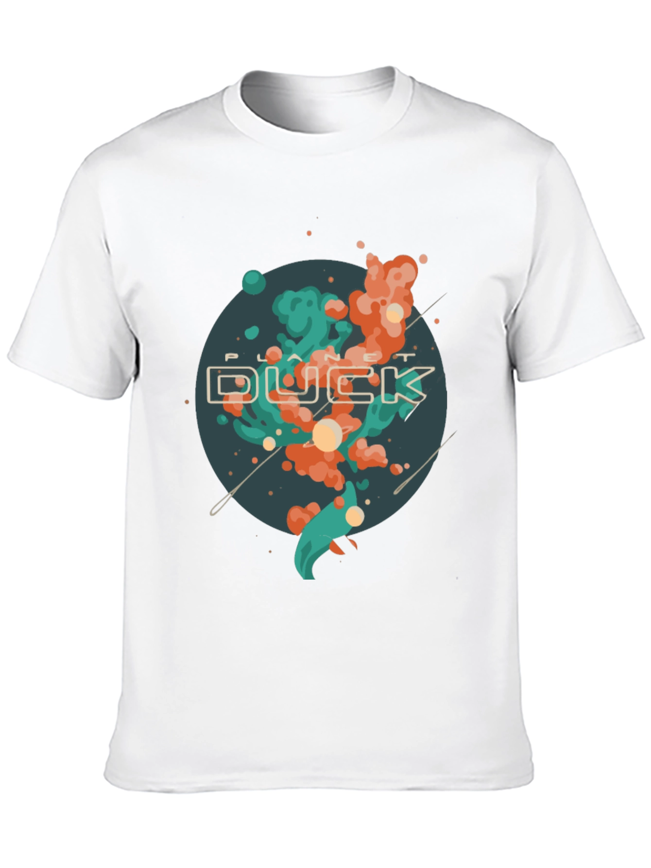 Planet Duck Graphic Tee - Casual Black T-Shirt