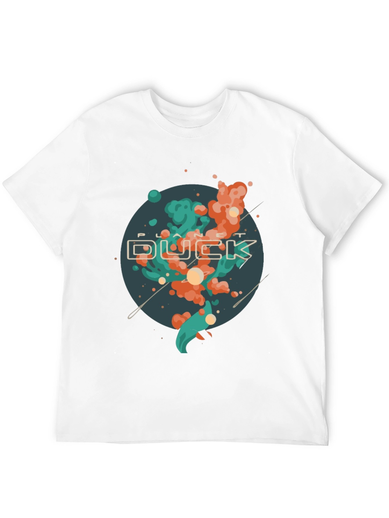 Planet Duck Graphic Tee - Casual Black T-Shirt
