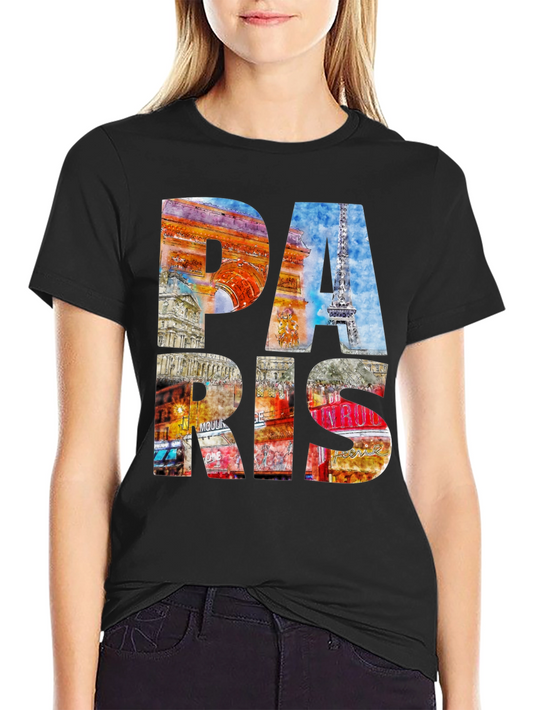 Paris T-Shirt - Landmark Collage Graphic Tee