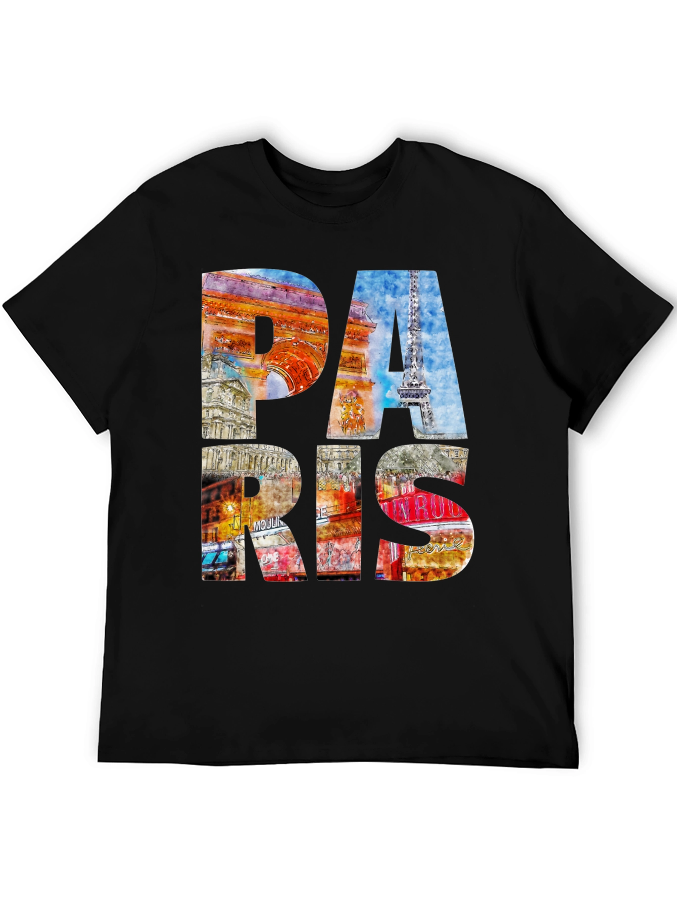 Paris T-Shirt - Landmark Collage Graphic Tee