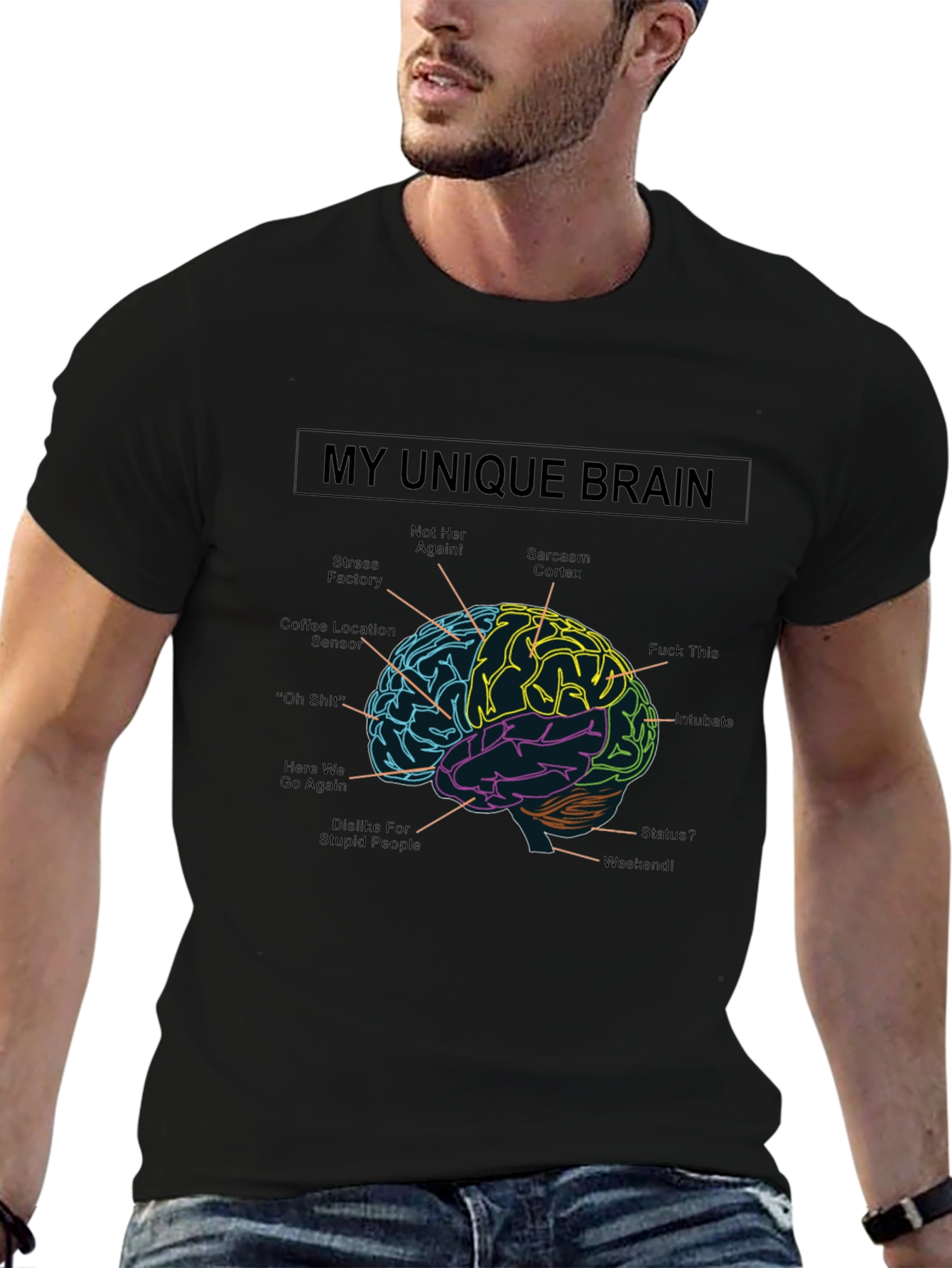 My Unique Brain T-Shirt - Funny Brain Diagram Tee