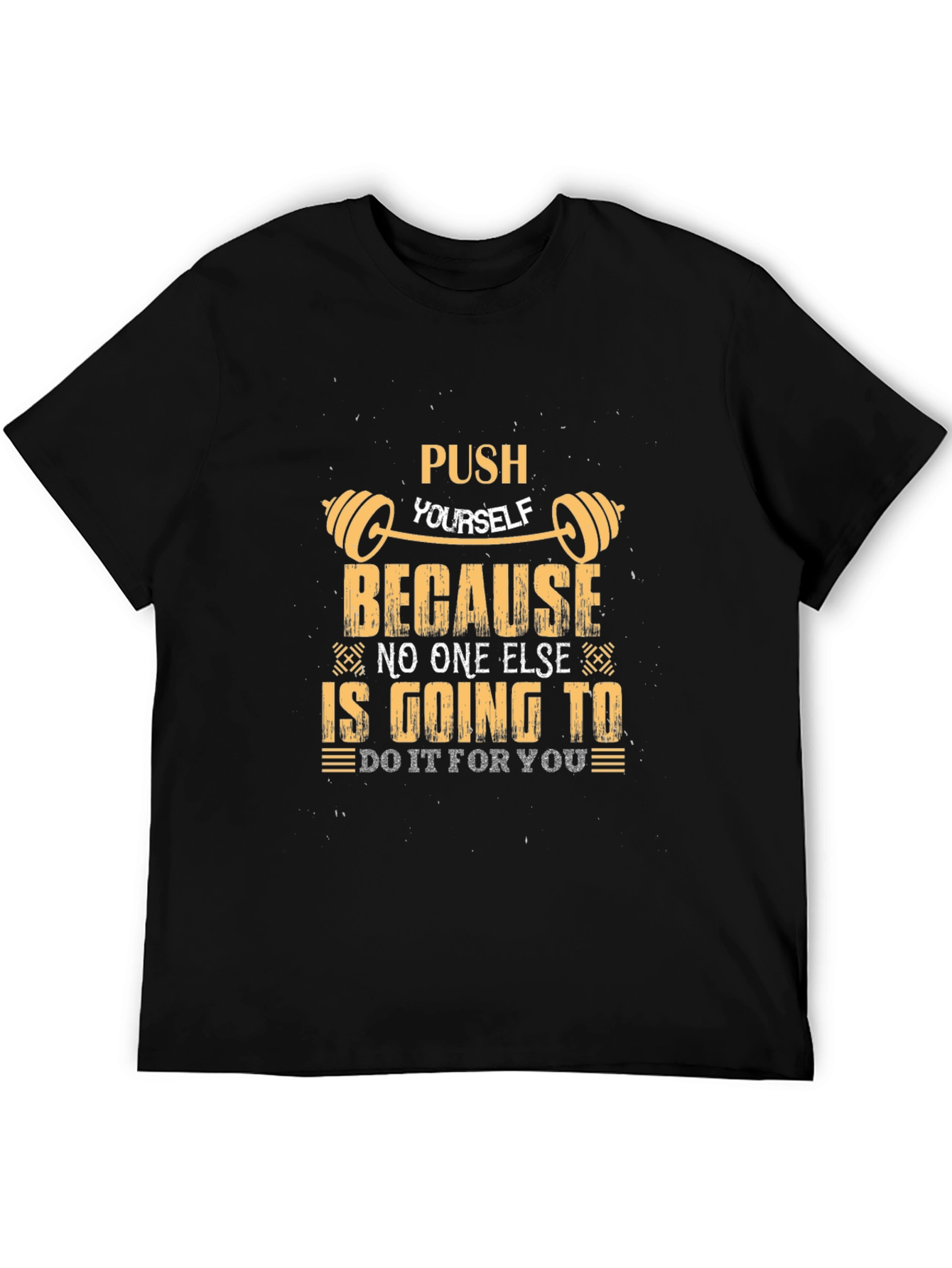Push Yourself Gym Motivation Graphic Tee - Black