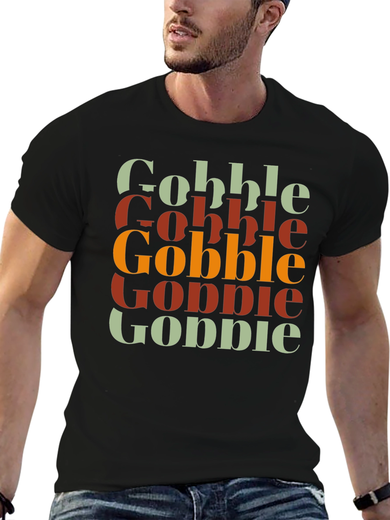 Gobble Thanksgiving T-Shirt - Festive Fall Apparel