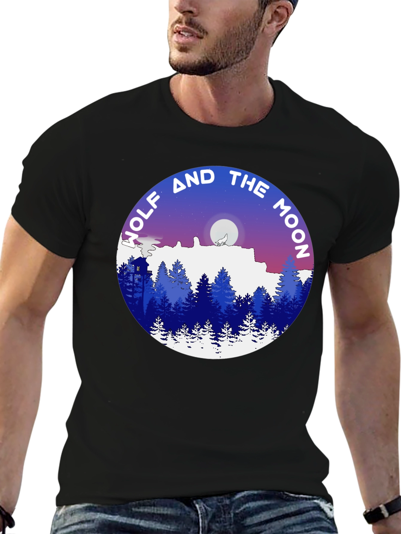 Wolf and the Moon Graphic T-Shirt