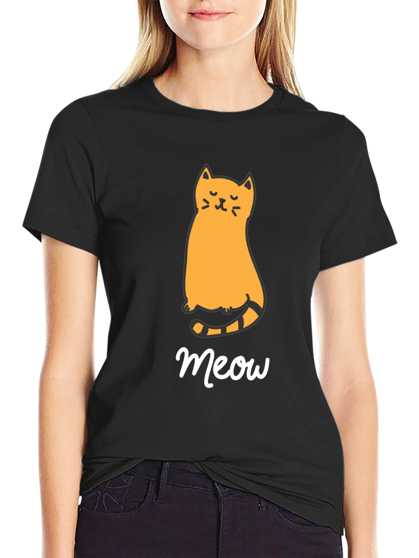 Cute Cat Meow Graphic T-Shirt