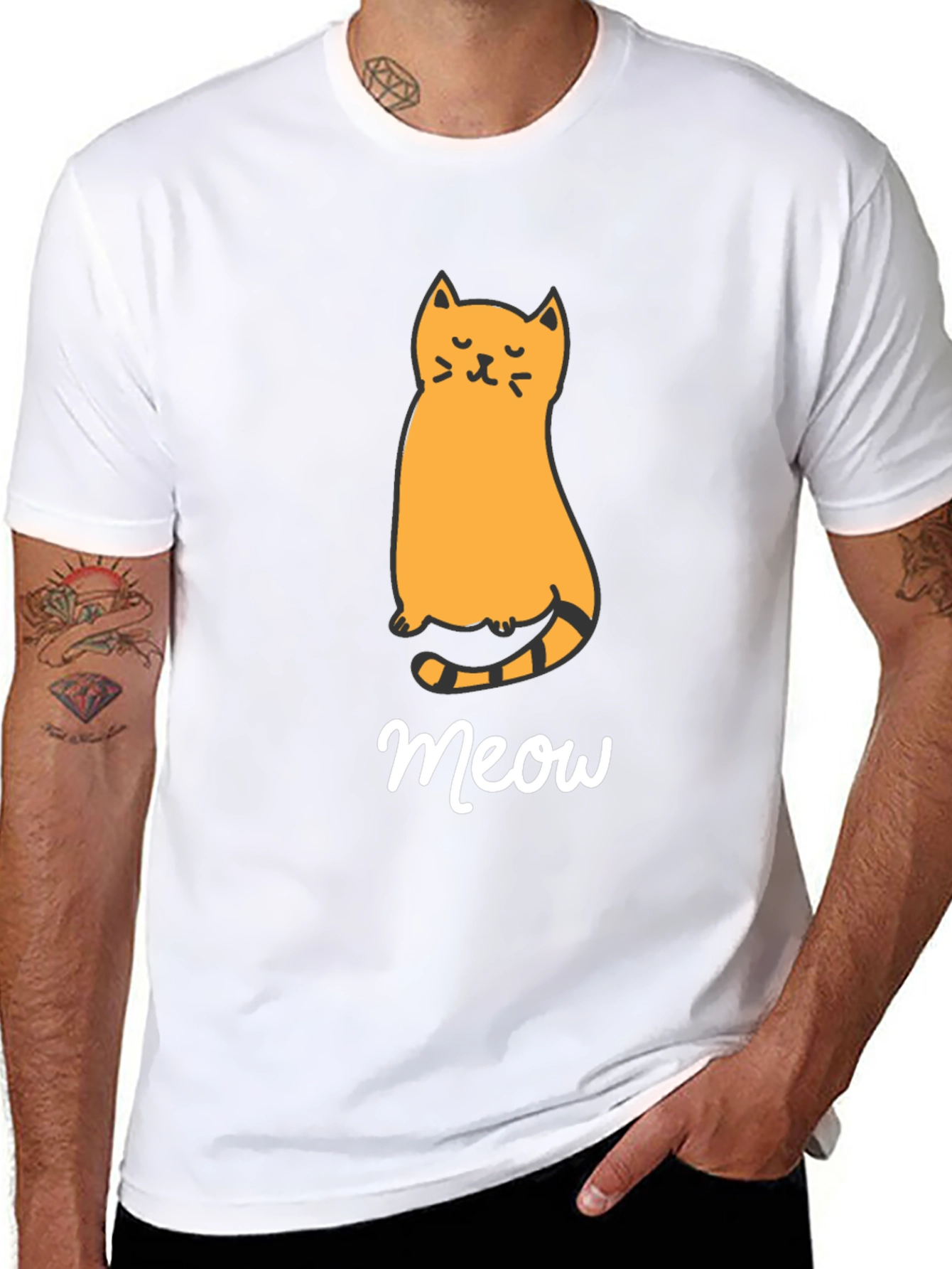 Cute Cat Meow Graphic T-Shirt