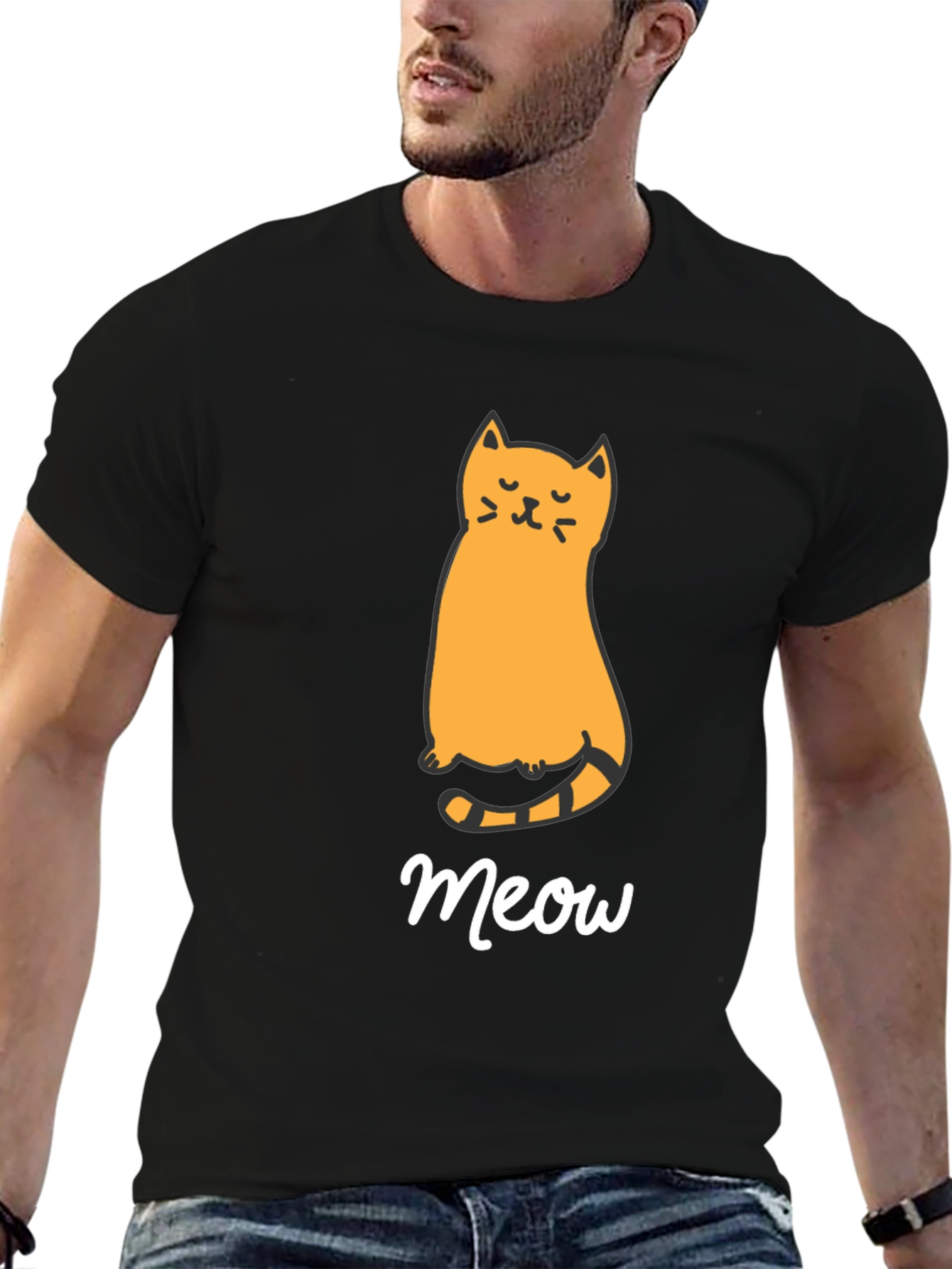 Cute Cat Meow Graphic T-Shirt