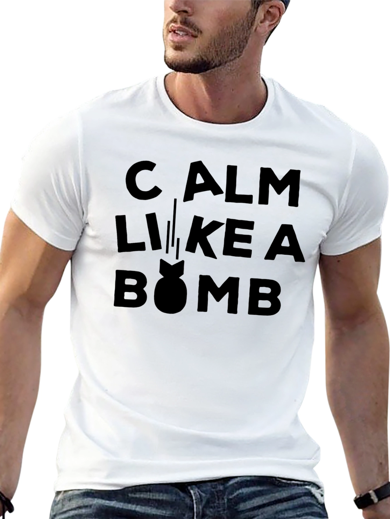 Calm Like a Bomb Graphic T-Shirt - Black