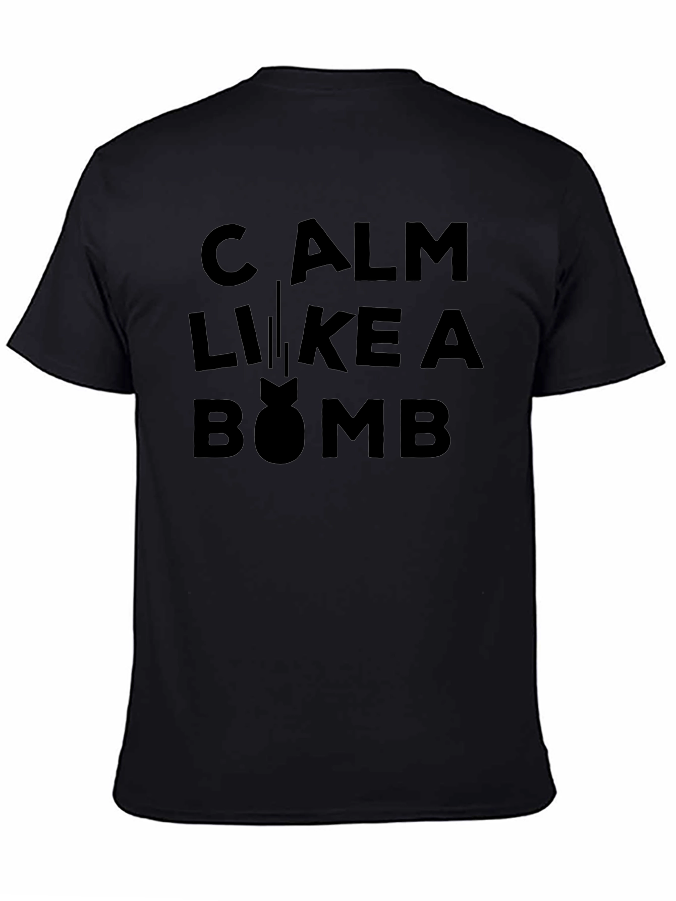 Calm Like a Bomb Graphic T-Shirt - Black