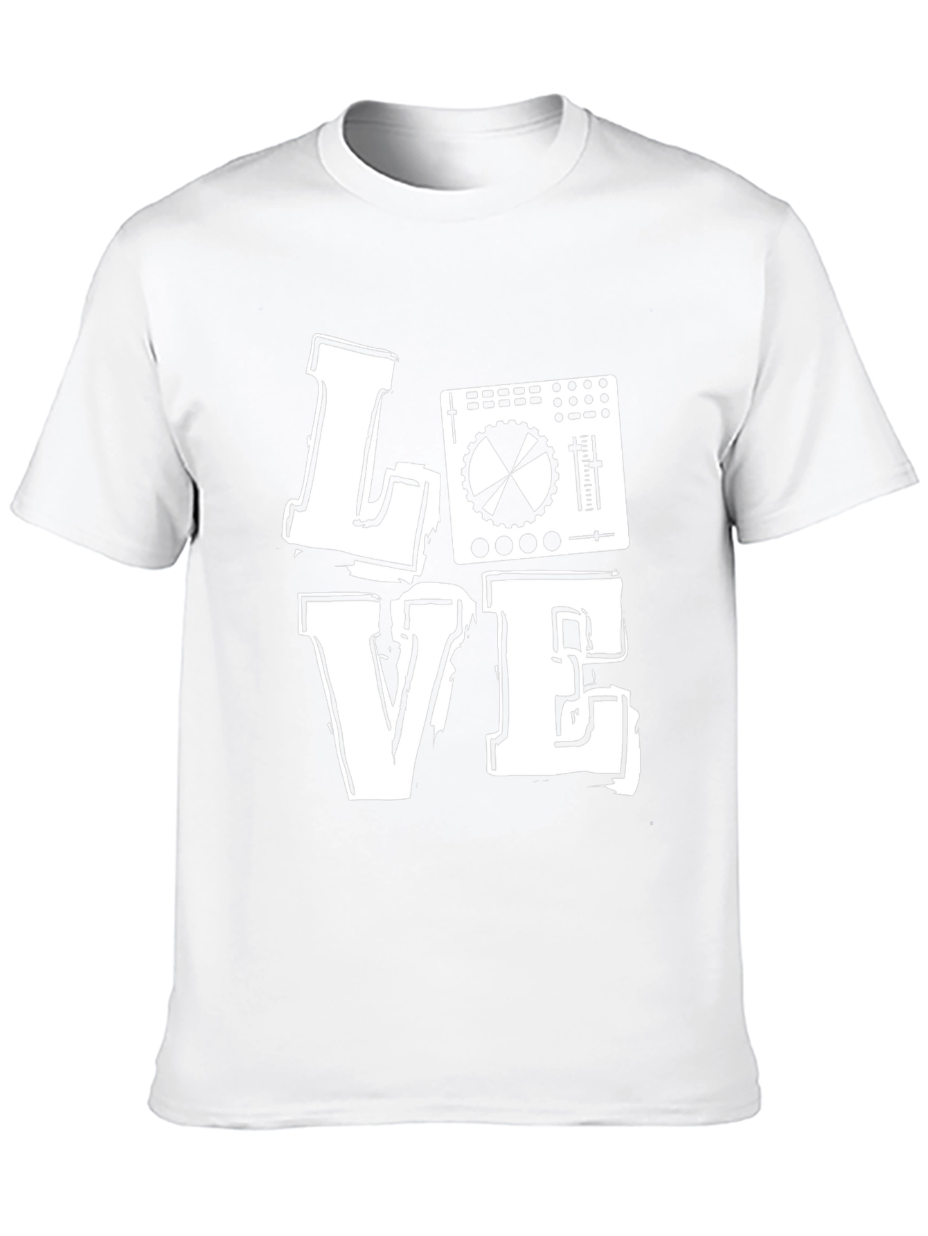 DJ Mixer Love Graphic Print Black T-Shirt