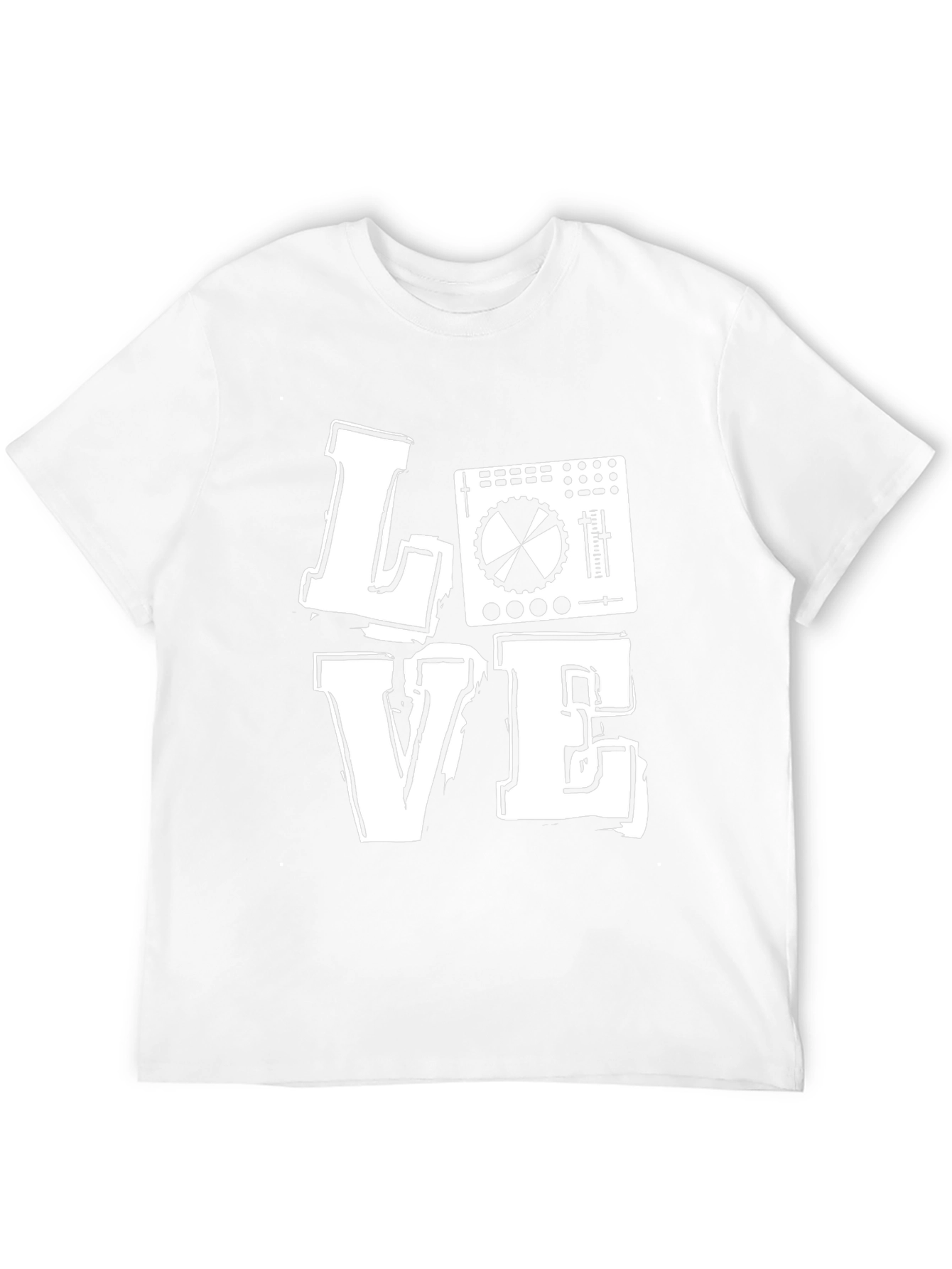 DJ Mixer Love Graphic Print Black T-Shirt