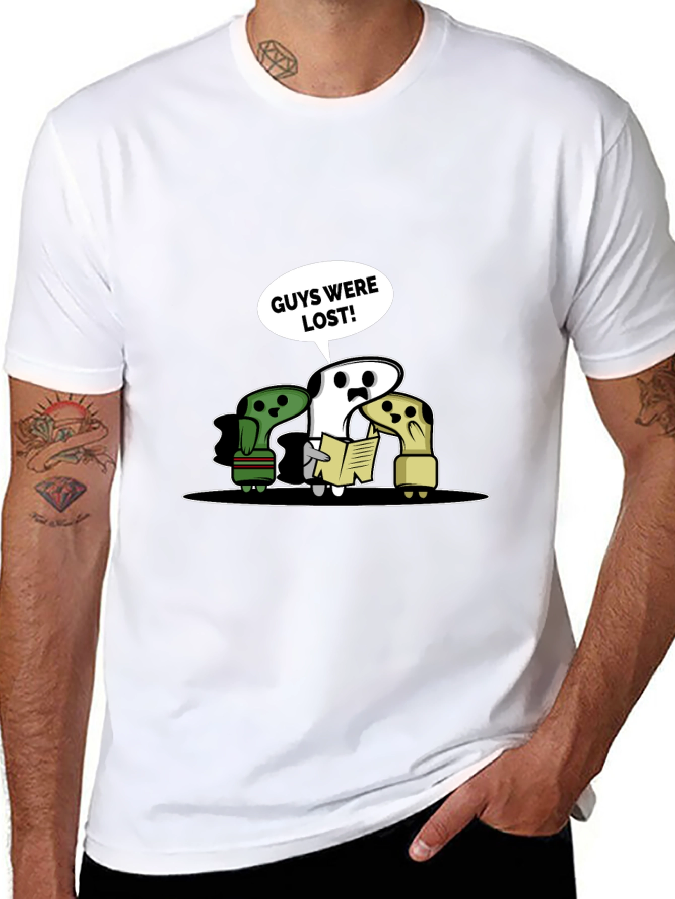 Lost Guys T-Shirt - Humorous Cartoon Tee