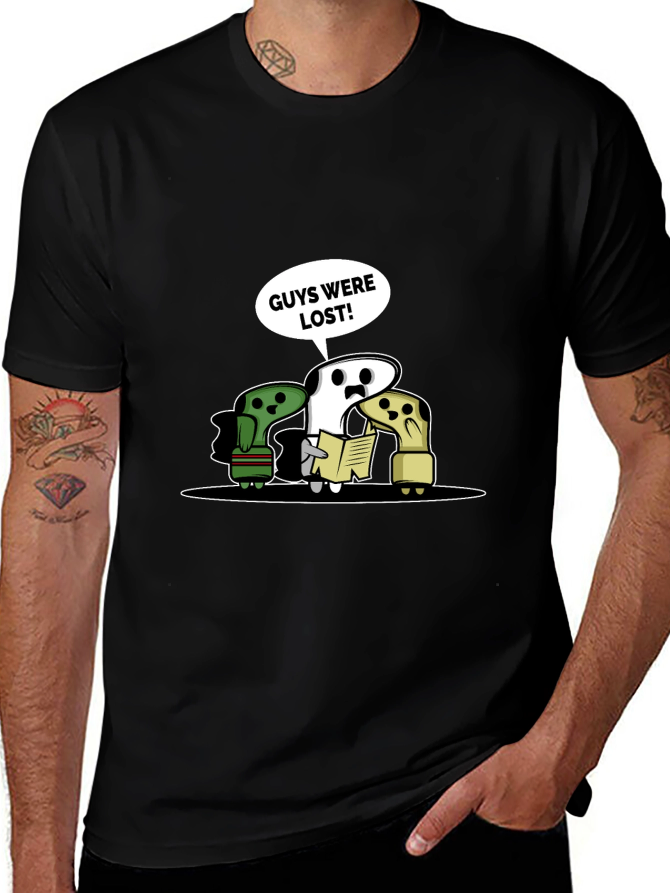 Lost Guys T-Shirt - Humorous Cartoon Tee