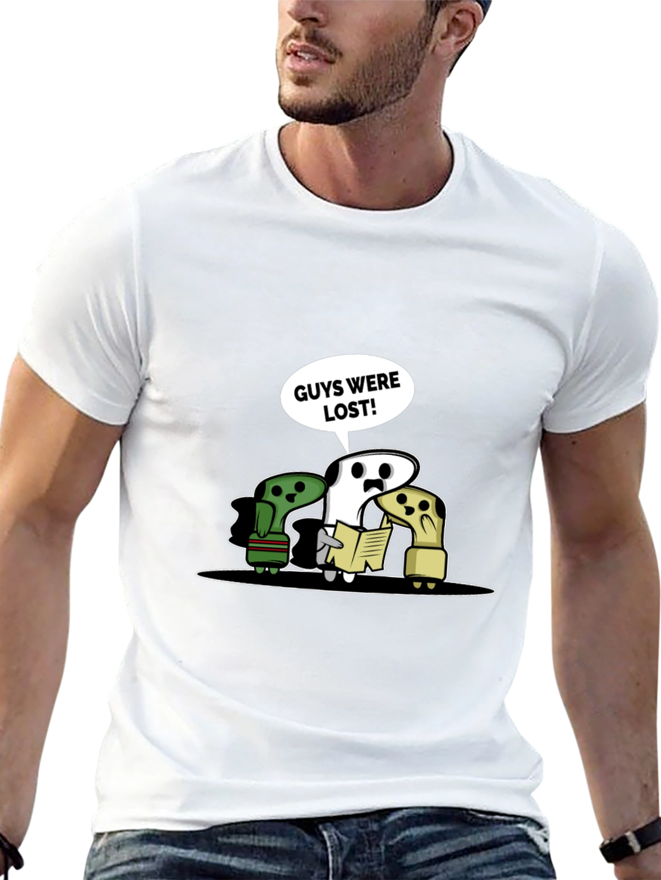 Lost Guys T-Shirt - Humorous Cartoon Tee