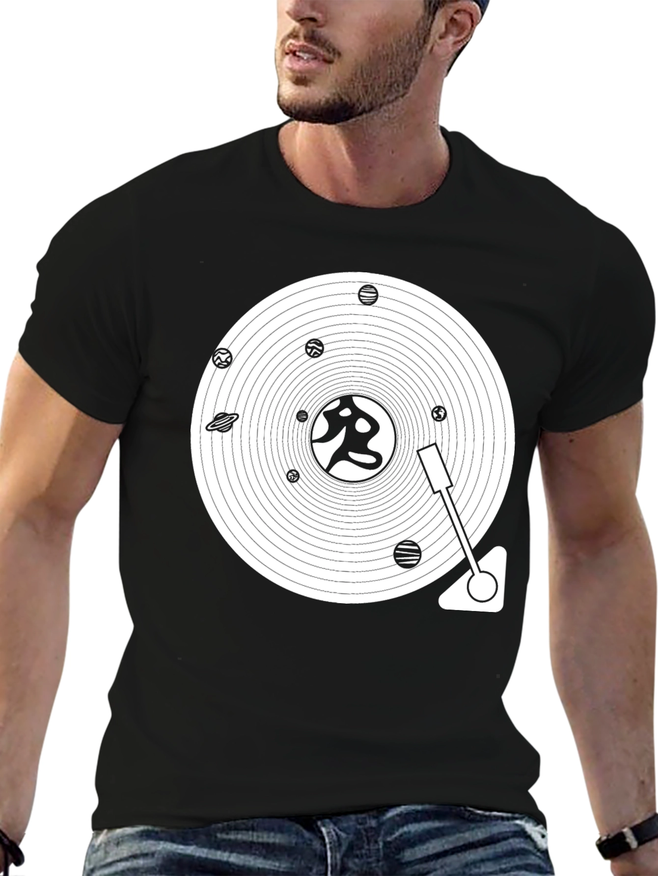 Planetary Turntable Black T-Shirt