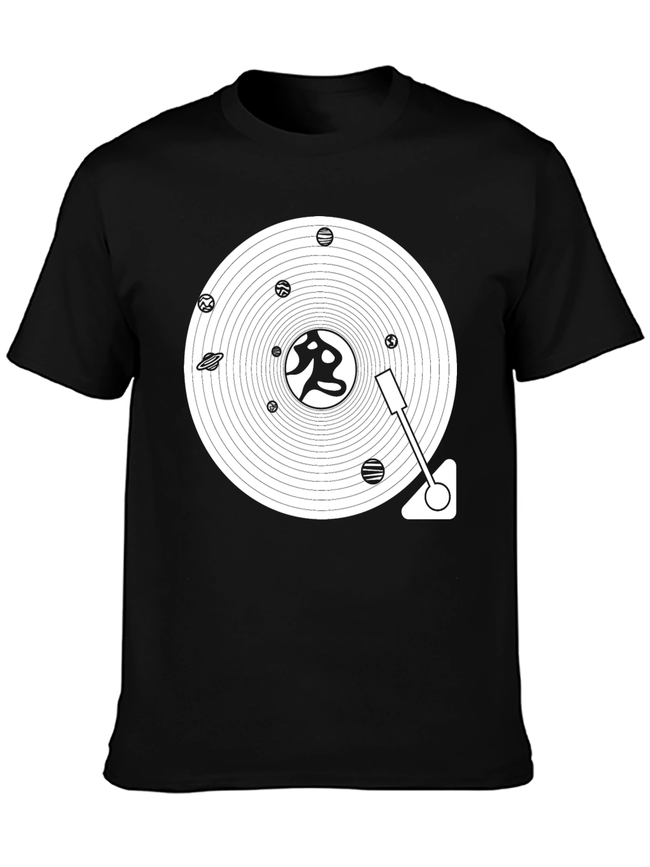 Planetary Turntable Black T-Shirt
