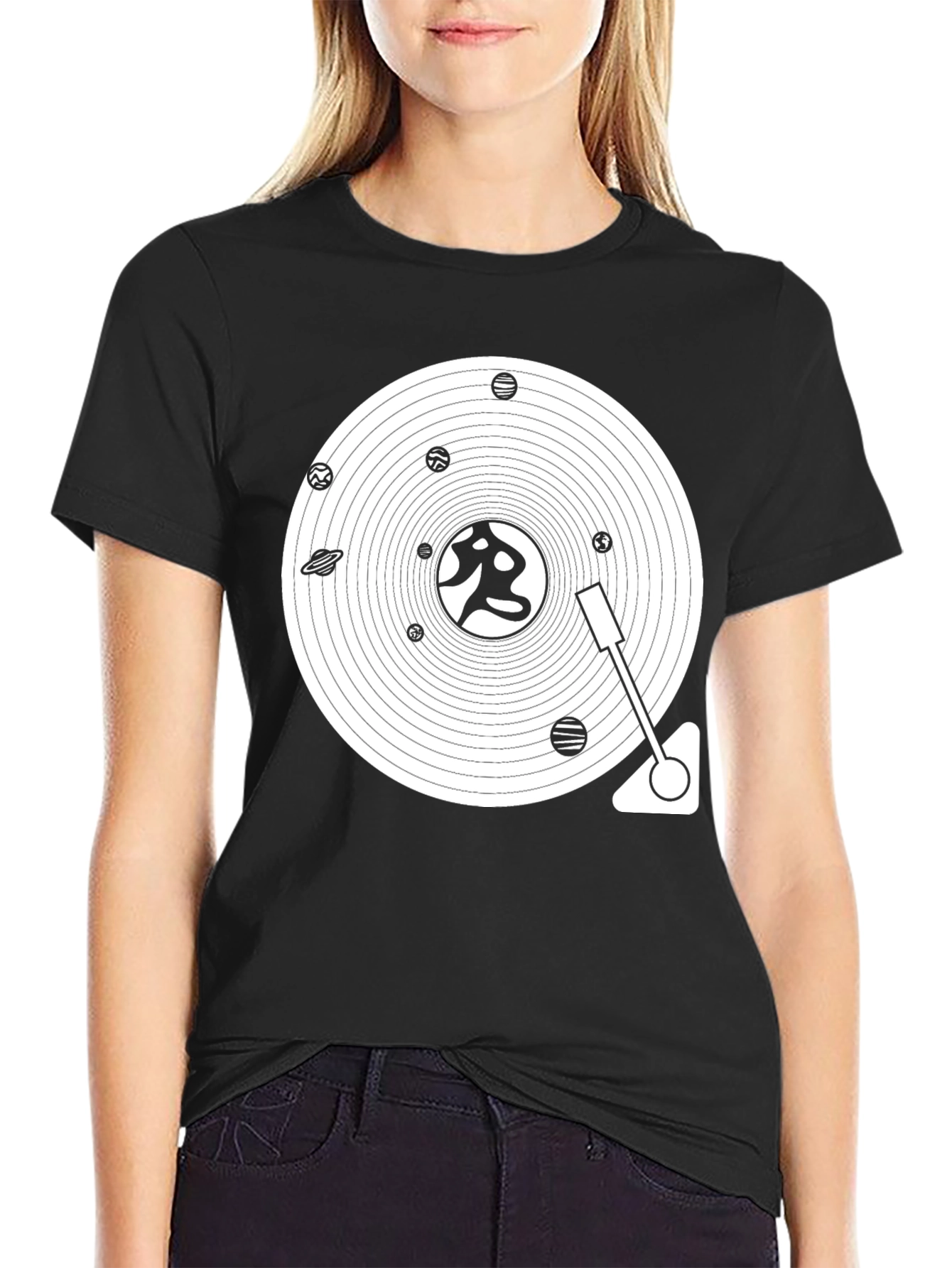 Planetary Turntable Black T-Shirt