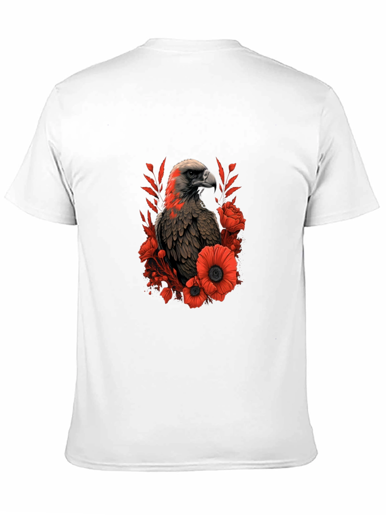 Eagle & Floral Graphic Black T-Shirt