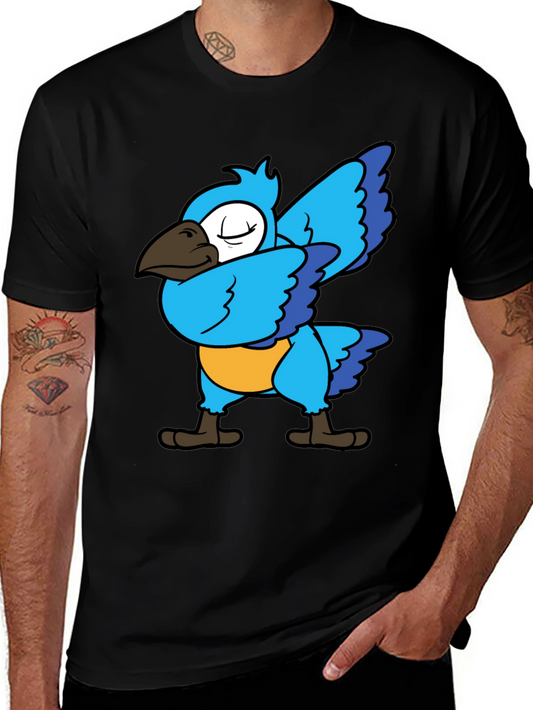 Dabbing Parrot T-Shirt - Blue Bird Dance Tee