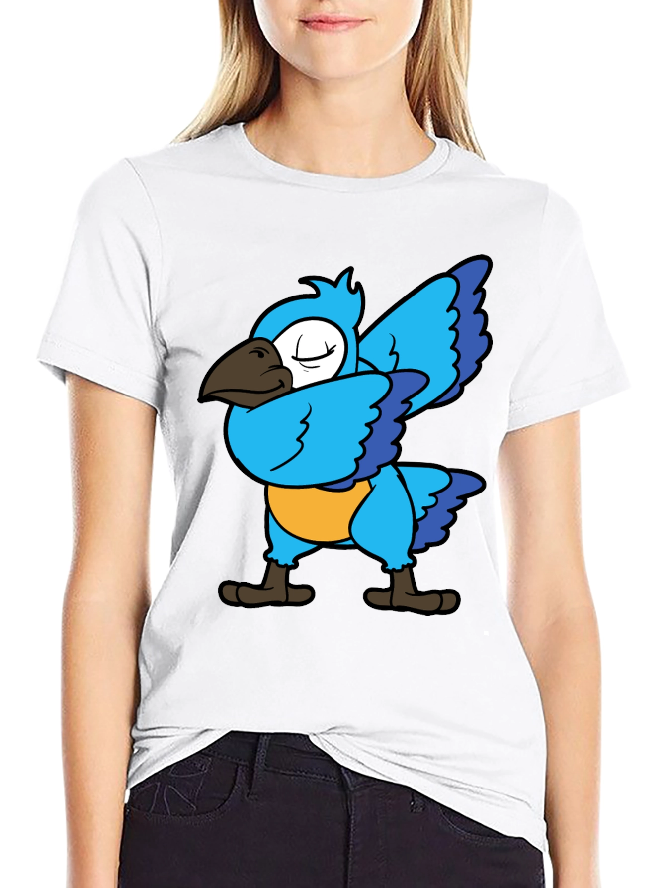 Dabbing Parrot T-Shirt - Blue Bird Dance Tee