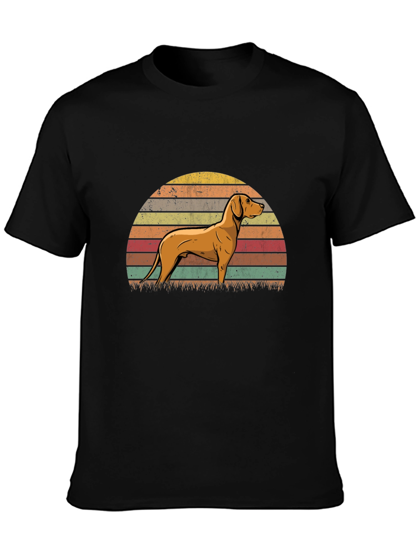 Vizsla Dog Retro Sunset T-Shirt