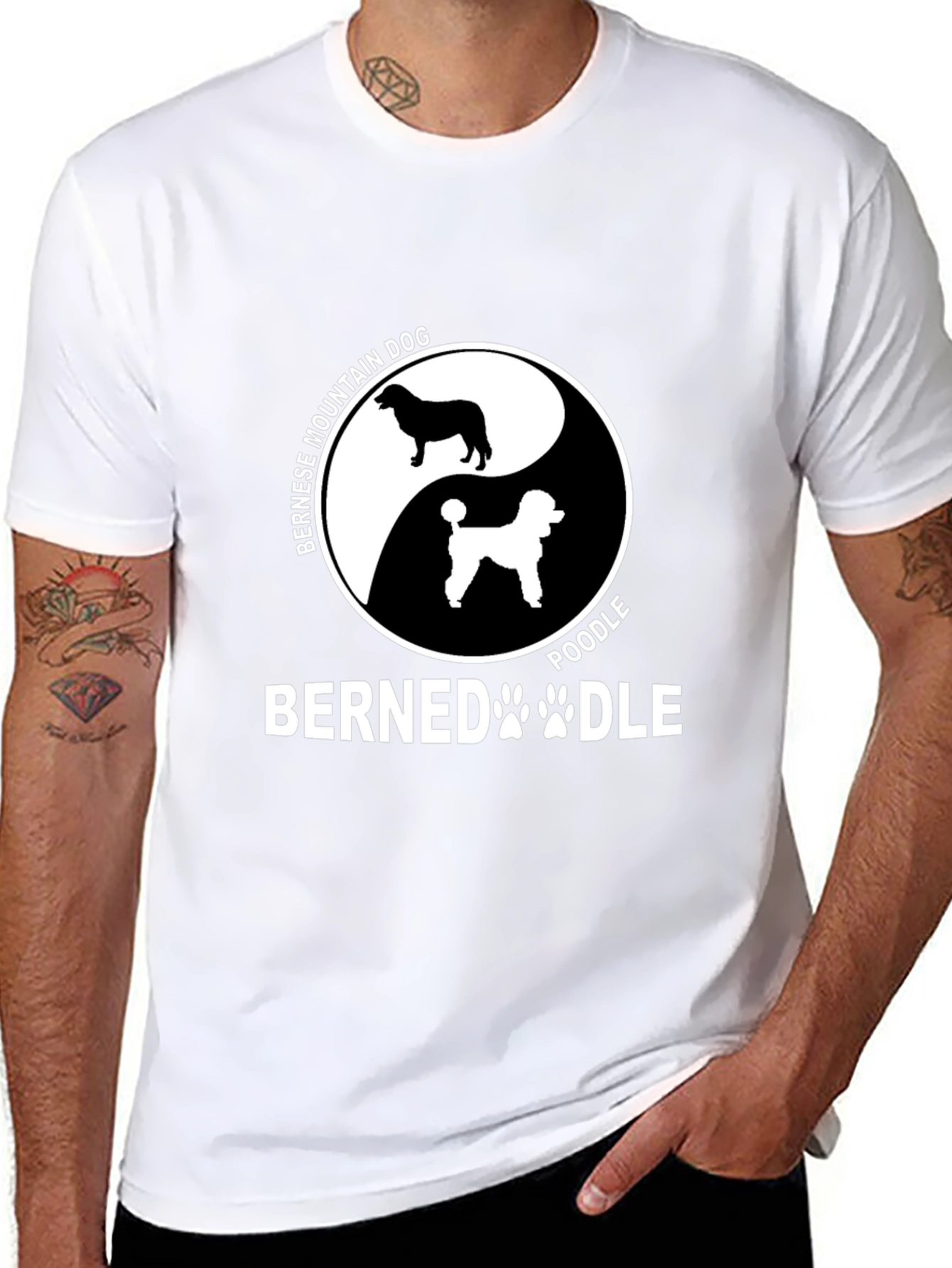 Bernedoodle T-Shirt Yin Yang Dog Breed Tee
