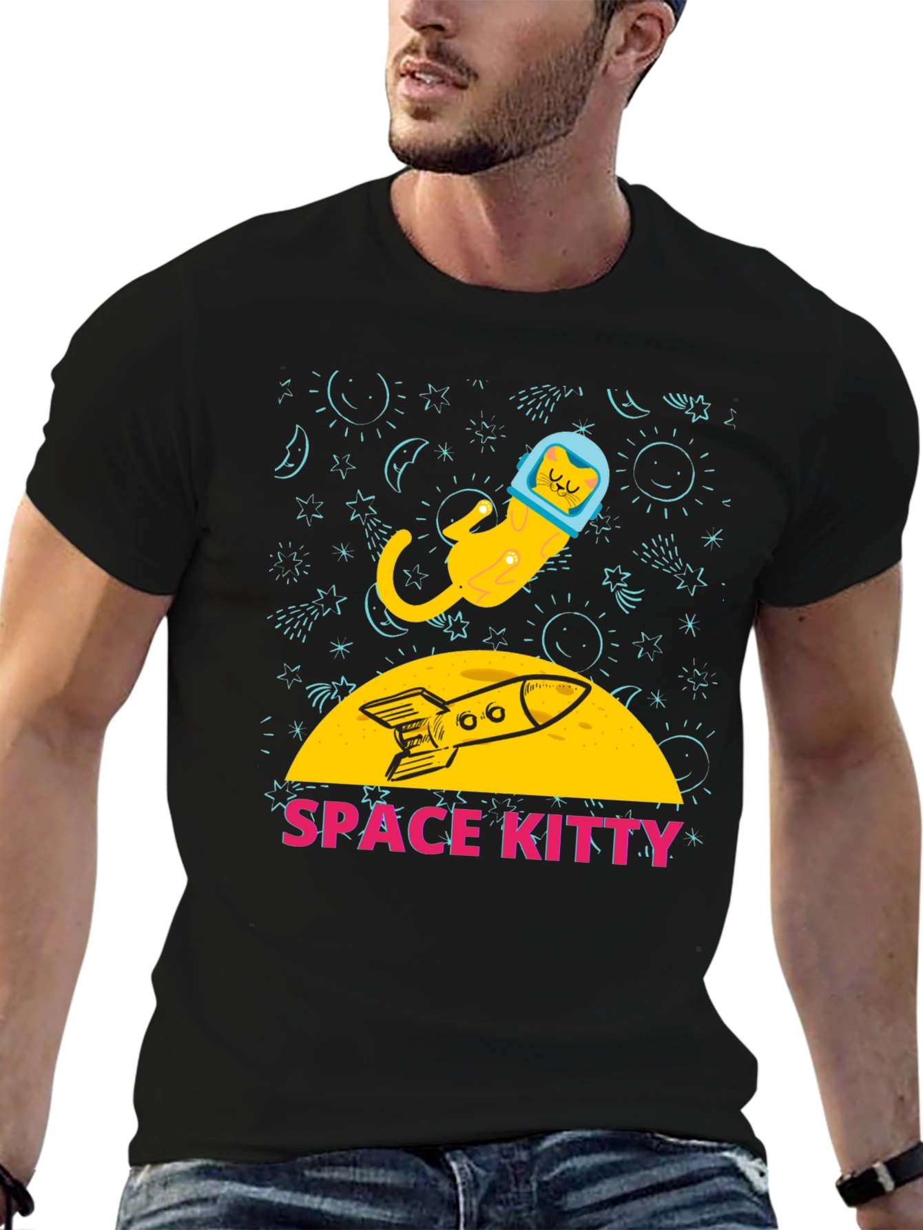 Space Kitty T-Shirt - Astronaut Cat Graphic Tee