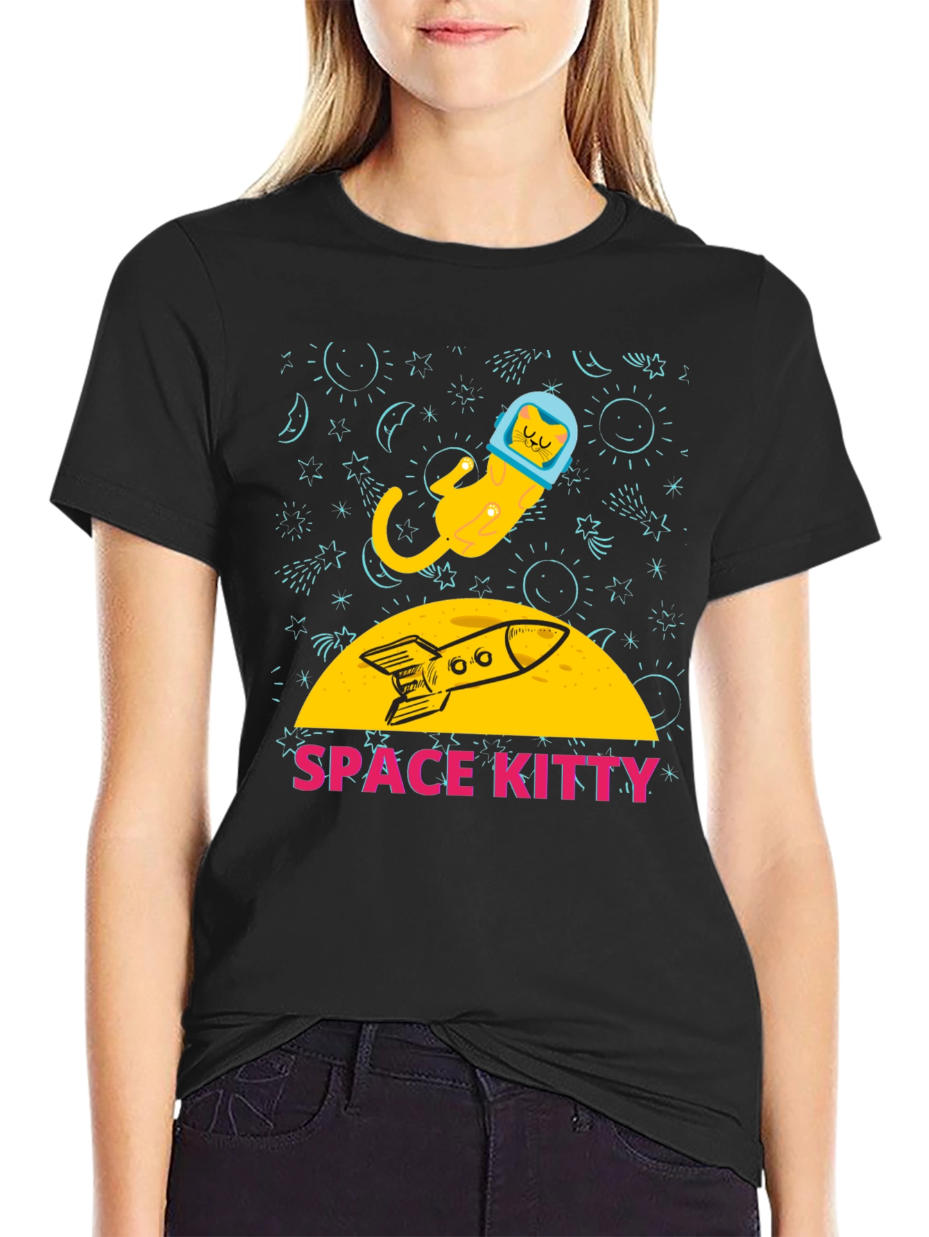 Space Kitty T-Shirt - Astronaut Cat Graphic Tee