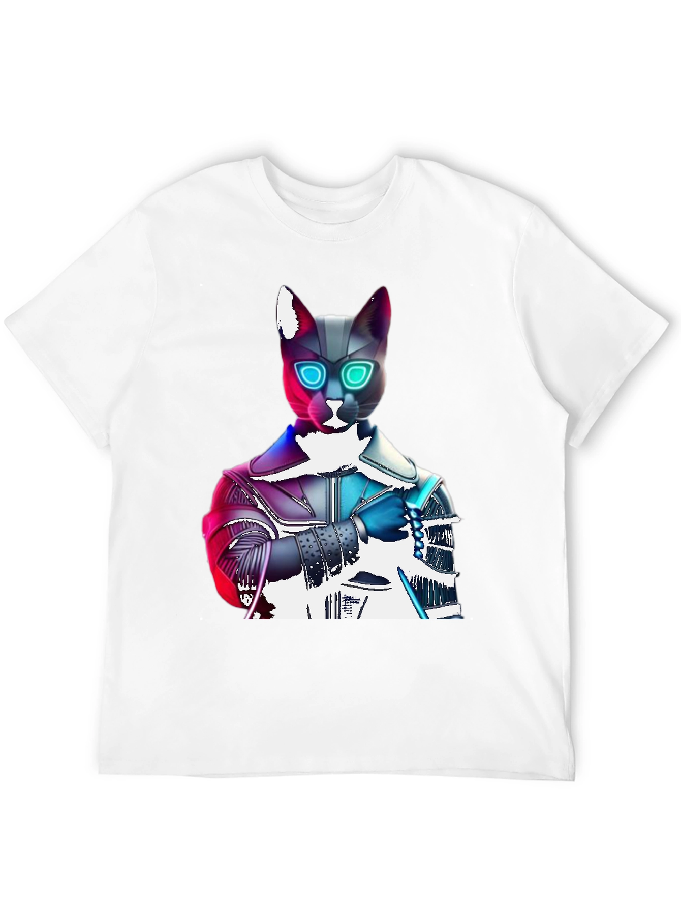 Cyberpunk Cat T-Shirt - Futuristic Feline Fashion