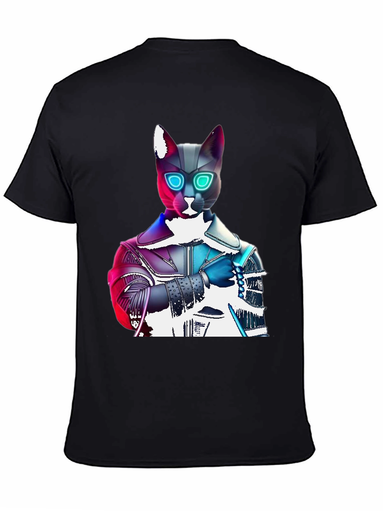 Cyberpunk Cat T-Shirt - Futuristic Feline Fashion