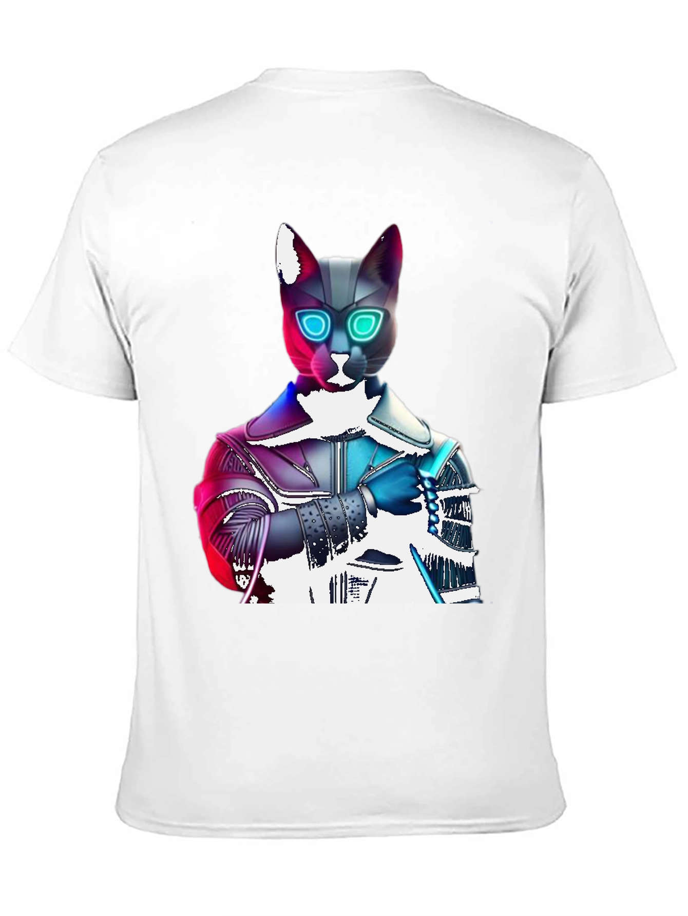 Cyberpunk Cat T-Shirt - Futuristic Feline Fashion