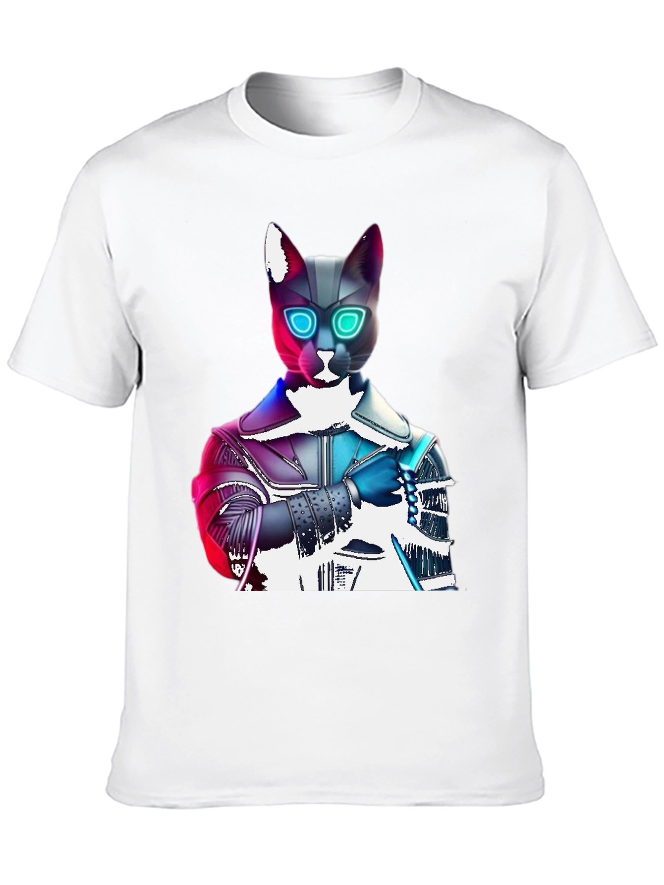 Cyberpunk Cat T-Shirt - Futuristic Feline Fashion