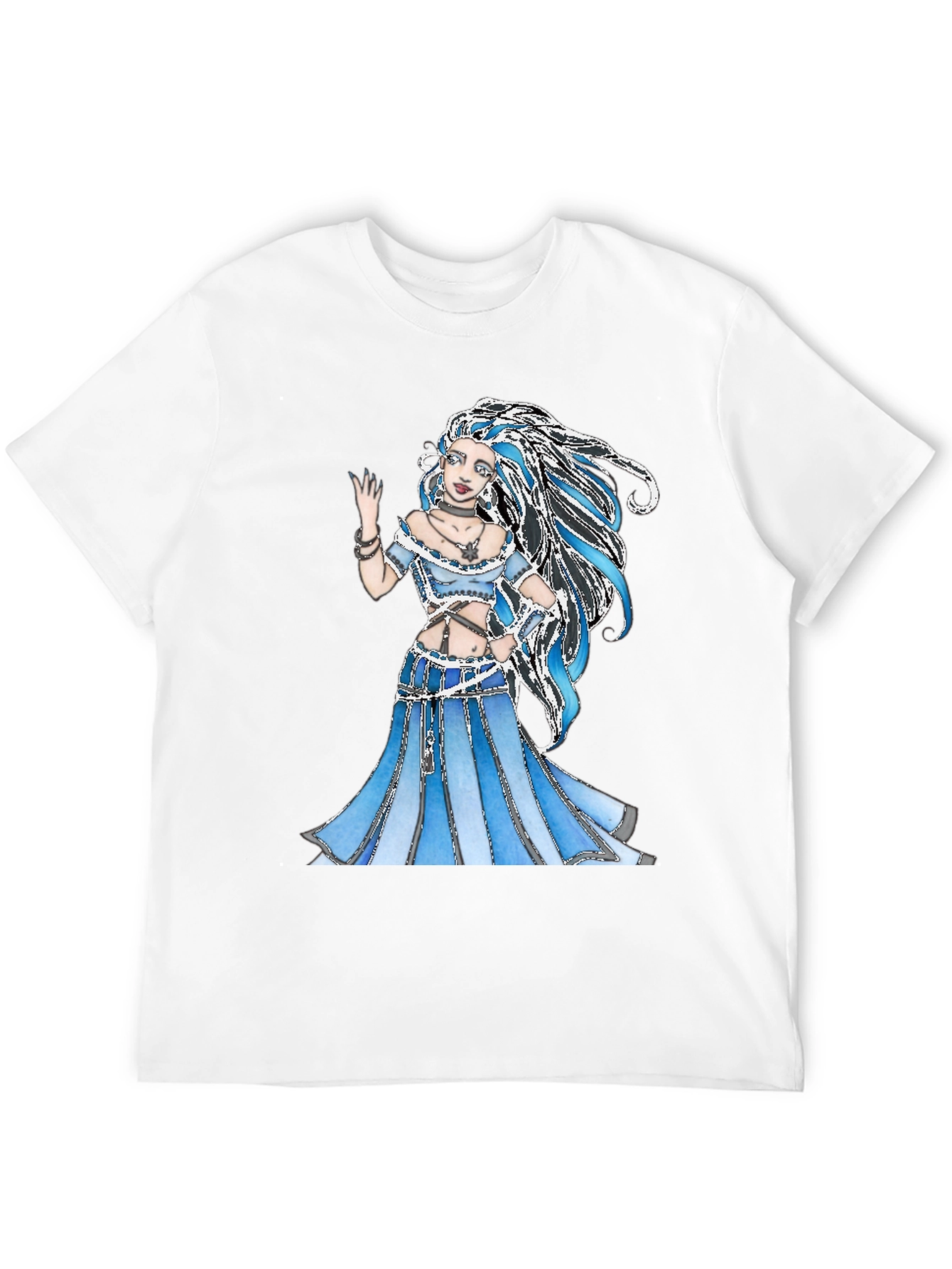 Blue Fantasy Woman Graphic T-Shirt